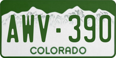 CO license plate AWV390