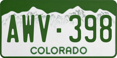 CO license plate AWV398