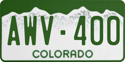 CO license plate AWV400