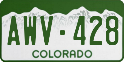 CO license plate AWV428