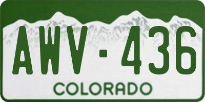 CO license plate AWV436