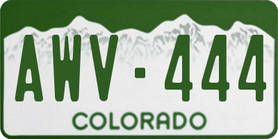 CO license plate AWV444