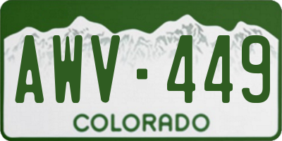 CO license plate AWV449