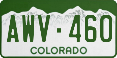 CO license plate AWV460