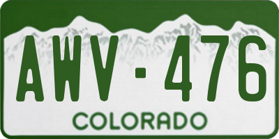 CO license plate AWV476