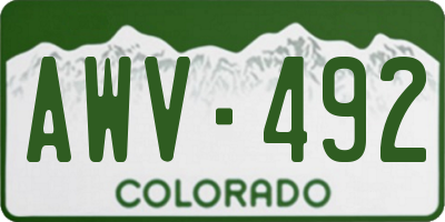CO license plate AWV492