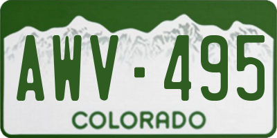CO license plate AWV495