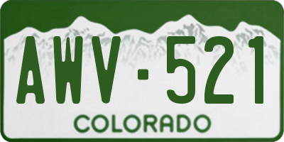 CO license plate AWV521