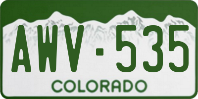 CO license plate AWV535