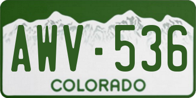 CO license plate AWV536