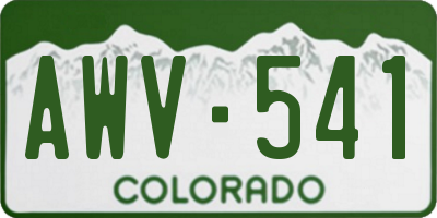 CO license plate AWV541