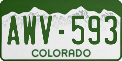 CO license plate AWV593
