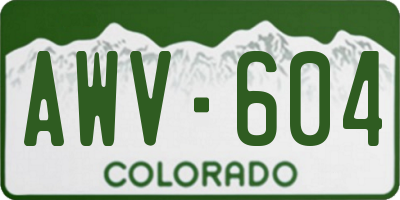 CO license plate AWV604