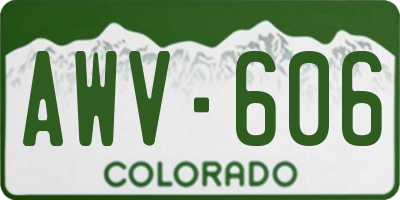 CO license plate AWV606