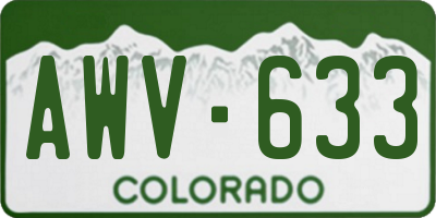 CO license plate AWV633