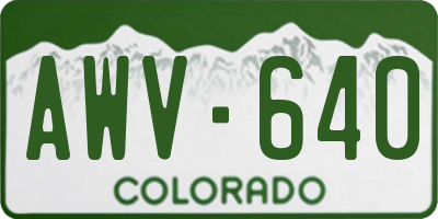 CO license plate AWV640