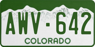 CO license plate AWV642