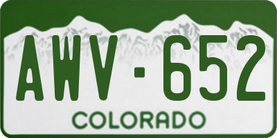 CO license plate AWV652