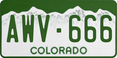 CO license plate AWV666