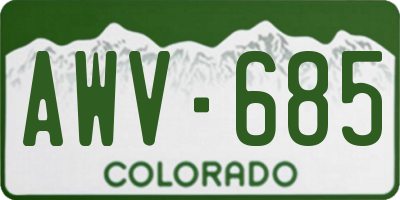 CO license plate AWV685