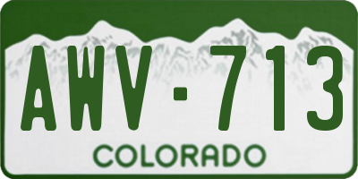 CO license plate AWV713