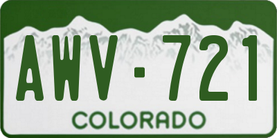 CO license plate AWV721