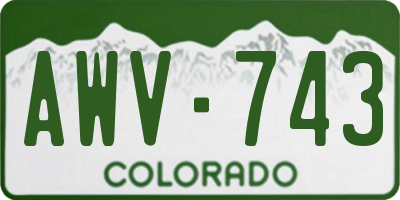 CO license plate AWV743