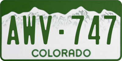 CO license plate AWV747