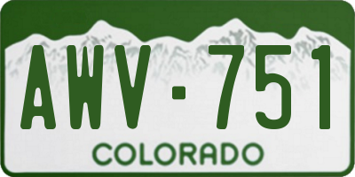 CO license plate AWV751