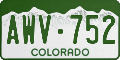 CO license plate AWV752