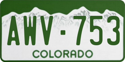 CO license plate AWV753