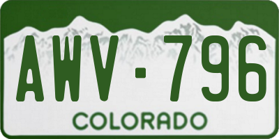 CO license plate AWV796