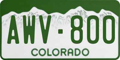 CO license plate AWV800