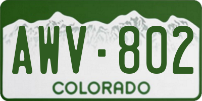 CO license plate AWV802