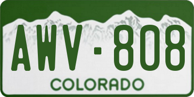 CO license plate AWV808