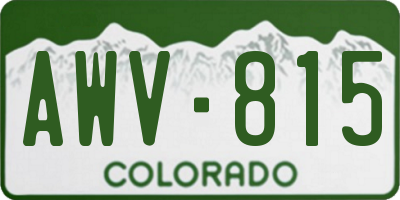 CO license plate AWV815