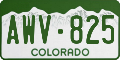 CO license plate AWV825