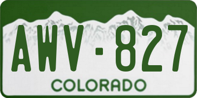 CO license plate AWV827