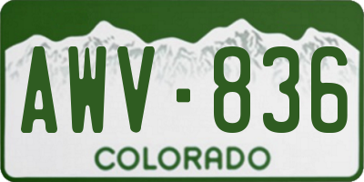 CO license plate AWV836