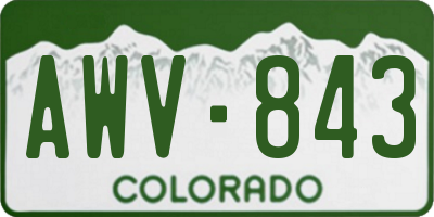 CO license plate AWV843