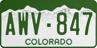 CO license plate AWV847