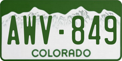 CO license plate AWV849
