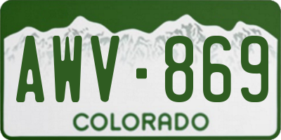 CO license plate AWV869