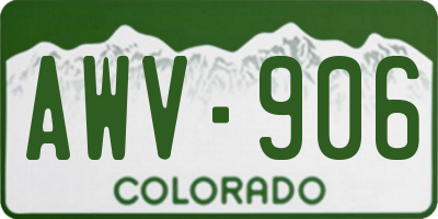 CO license plate AWV906