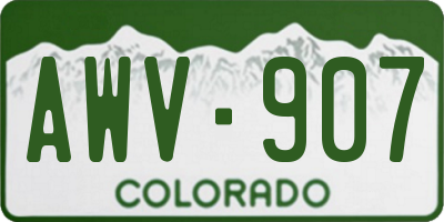 CO license plate AWV907