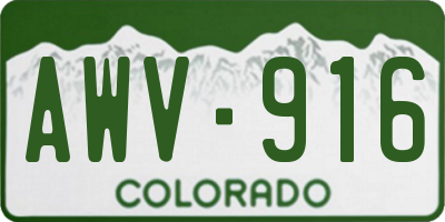 CO license plate AWV916