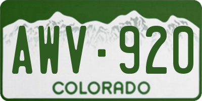 CO license plate AWV920