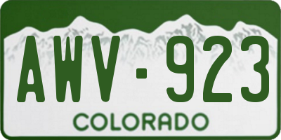 CO license plate AWV923