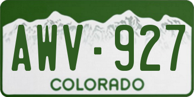 CO license plate AWV927