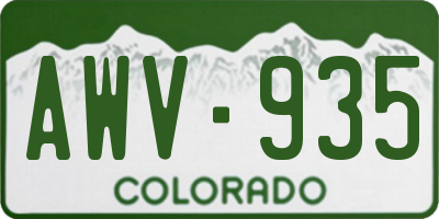 CO license plate AWV935